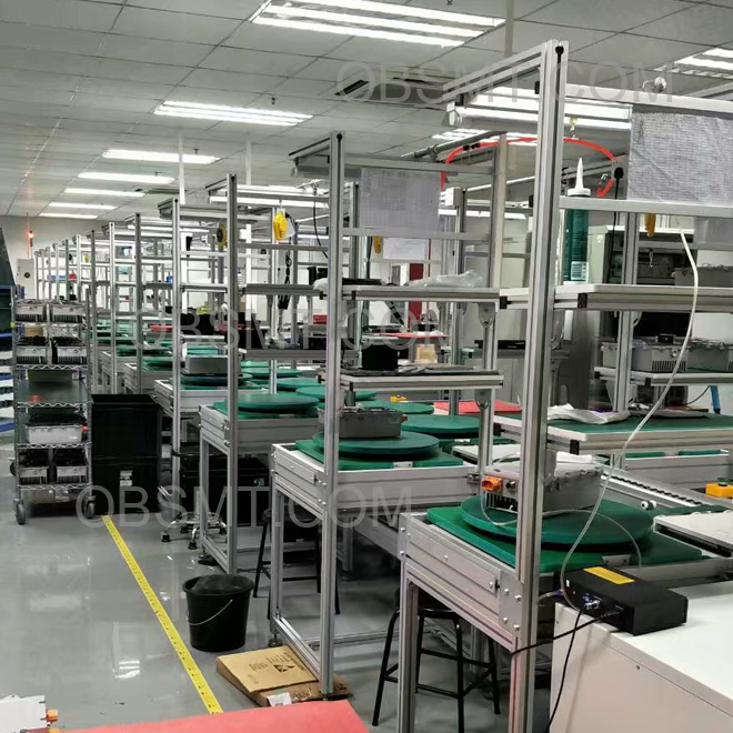 OUBEL Power pallet assembly line with desk