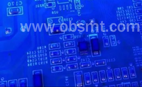 conformal coating result under UV light www.obsmt.com